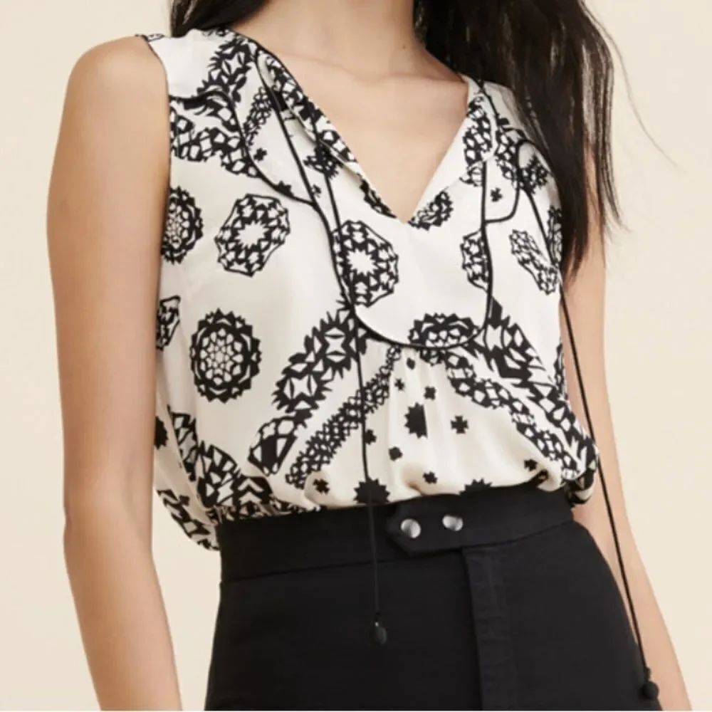 By Anthropologie Giuliana Silk Sleeveless Blouse in Size US 6